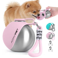 Portable Dog Water Bottle with Stainless Steel Bowl